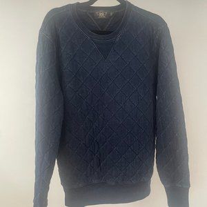 RRL  QUILTED COTTON CREWNECK - RINSED INDIGO BLUE (NEVER WORN)